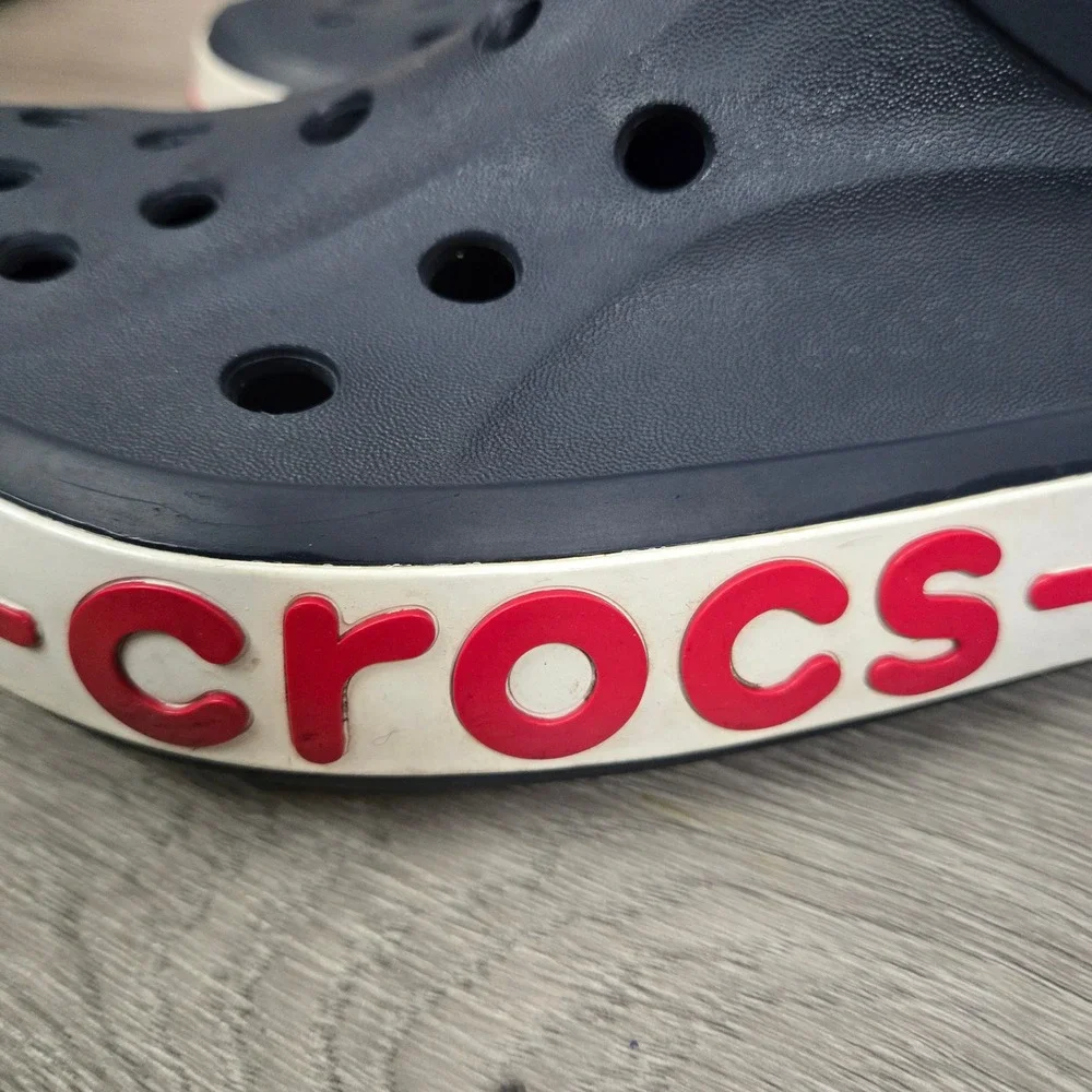 Crocs Navy Blue Bayaband Clogs Size 12 Casual Sporty Logo Clog Sporty
